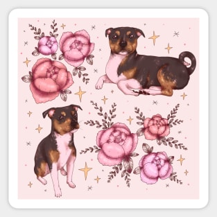 Puppy&Flowers Sticker